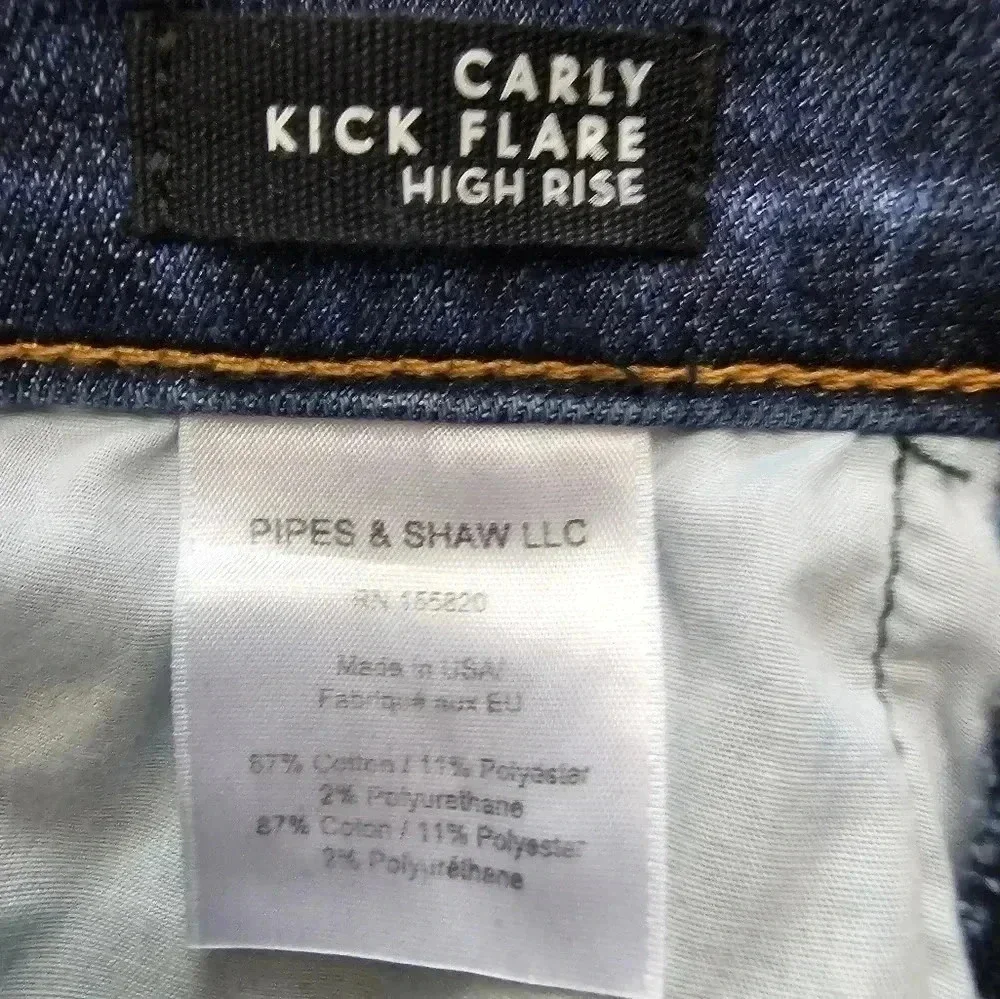 Veronica Beard Carly Kick Flare Tux Stripe High Rise Jeans‎ Size 27 - Picture 6 of 8